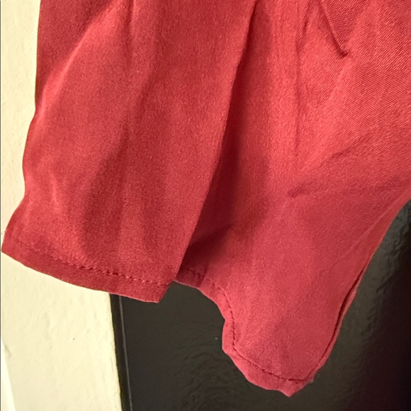 Amour Vert Emily Button Front Silk Mini Dress Cabernet - Picture 5 of 10